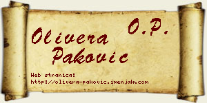 Olivera Paković vizit kartica